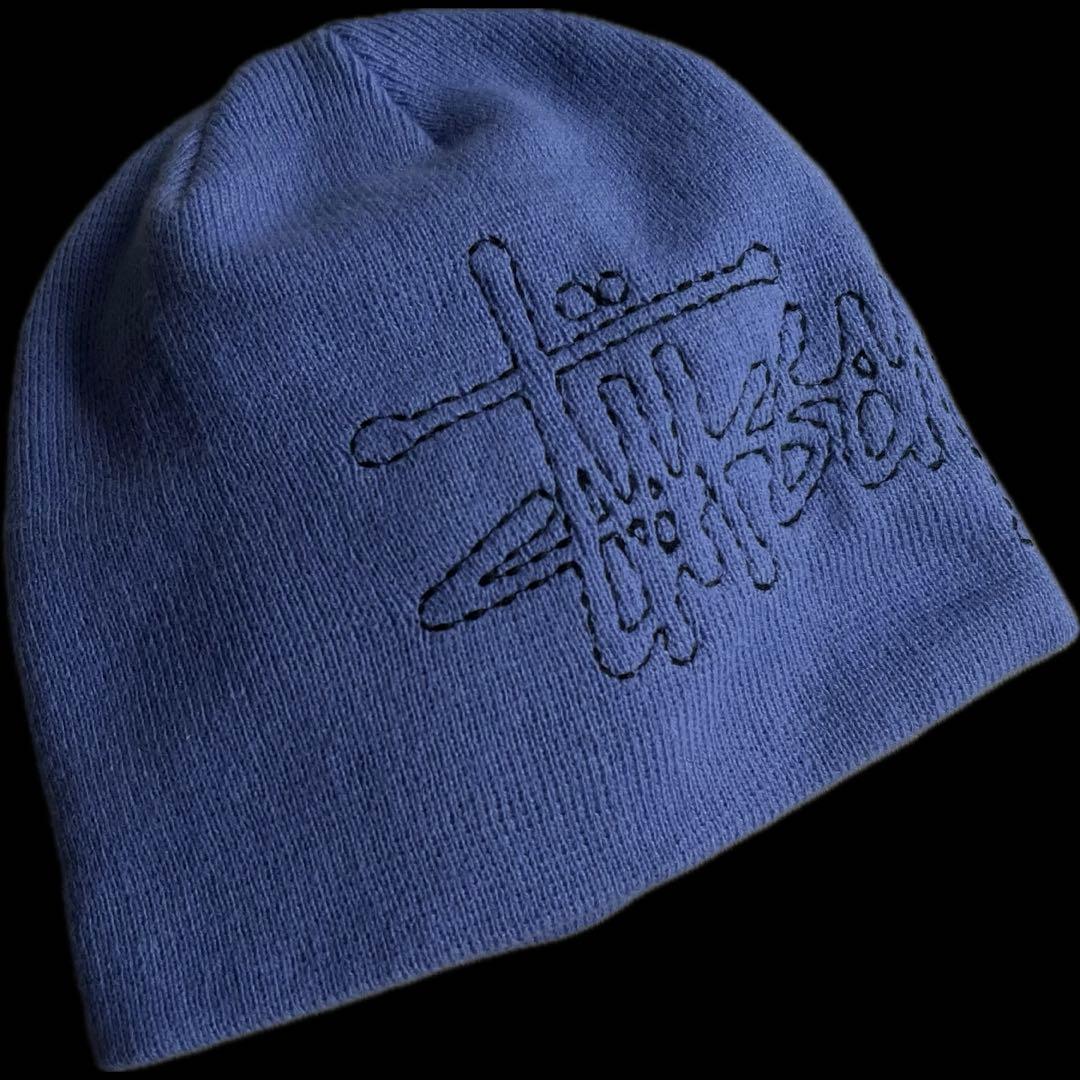 “嘉さま専用” STUSSY ビーニー ニット帽 ライトブルー 刺繍