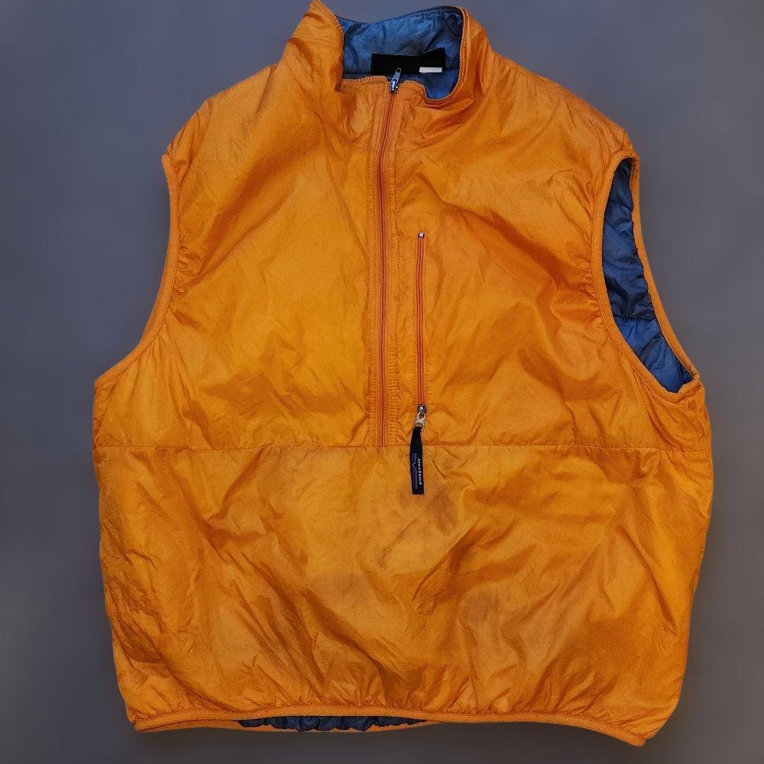 希少93年USA製patagoniaパタゴニア パフボール ベストLマンゴー