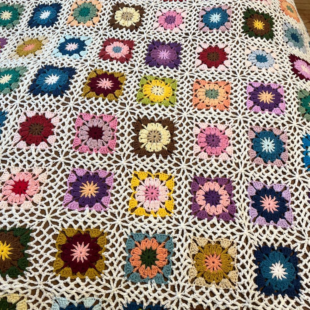 ハンドメイド　ベットカバー　マルチカバー　大判　コットン