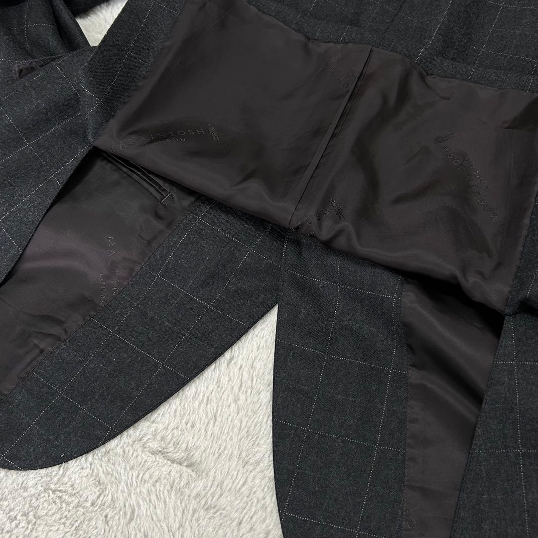 【極美品/裏地ロゴ入り】マッキントッシュロンドン スーツセット グレー M