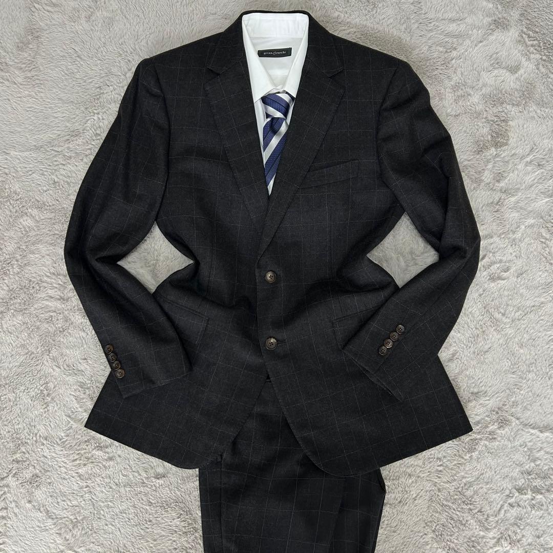 【極美品/裏地ロゴ入り】マッキントッシュロンドン スーツセット グレー M