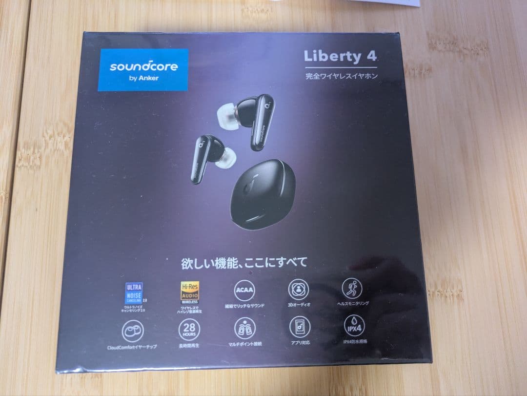 新品未開封soundcoreLiberty4ワイヤレスイヤフォンブラックアンカー
