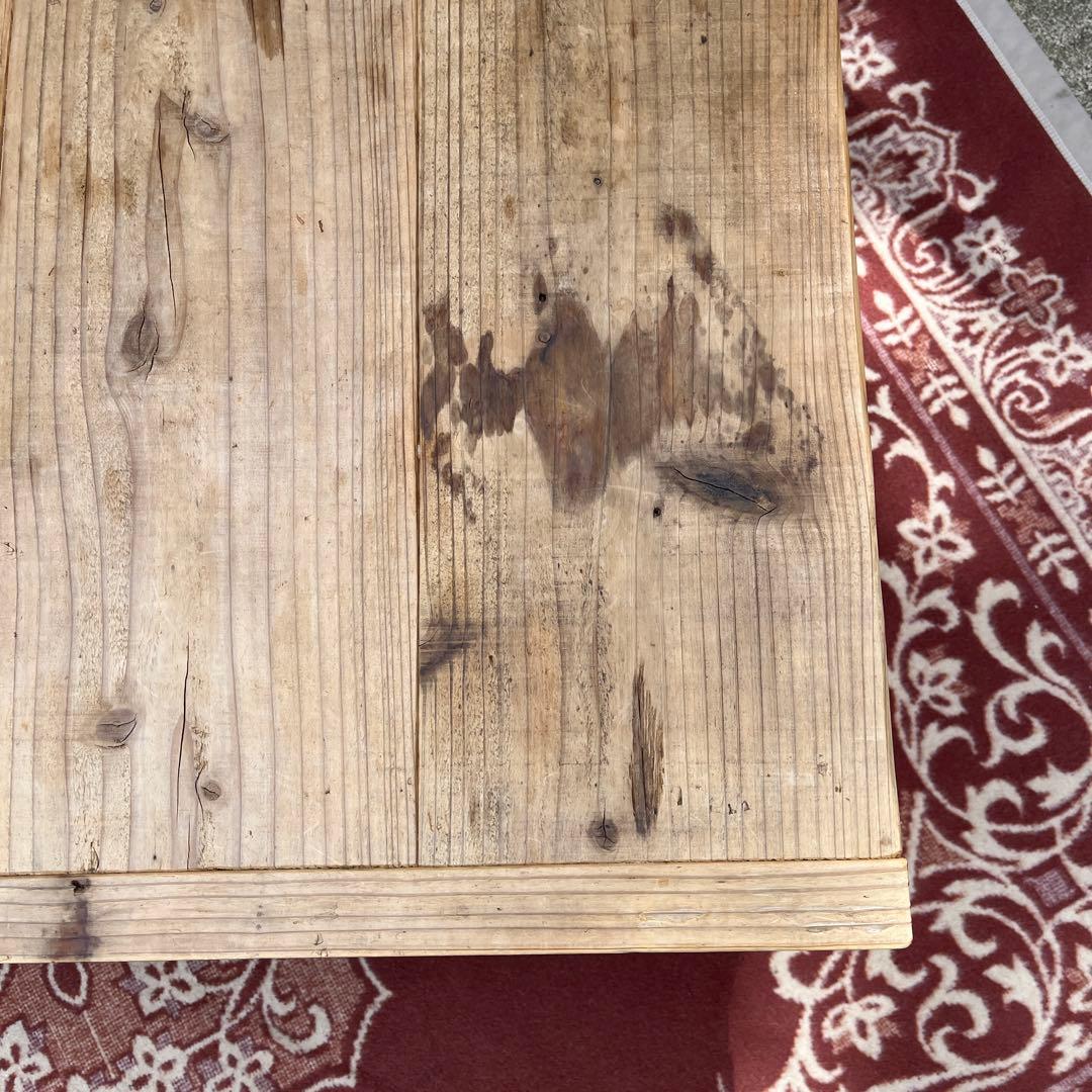 古家具 木製無垢材◾️古材天板 折り畳みテーブル コーヒーテーブル サイドテーブル