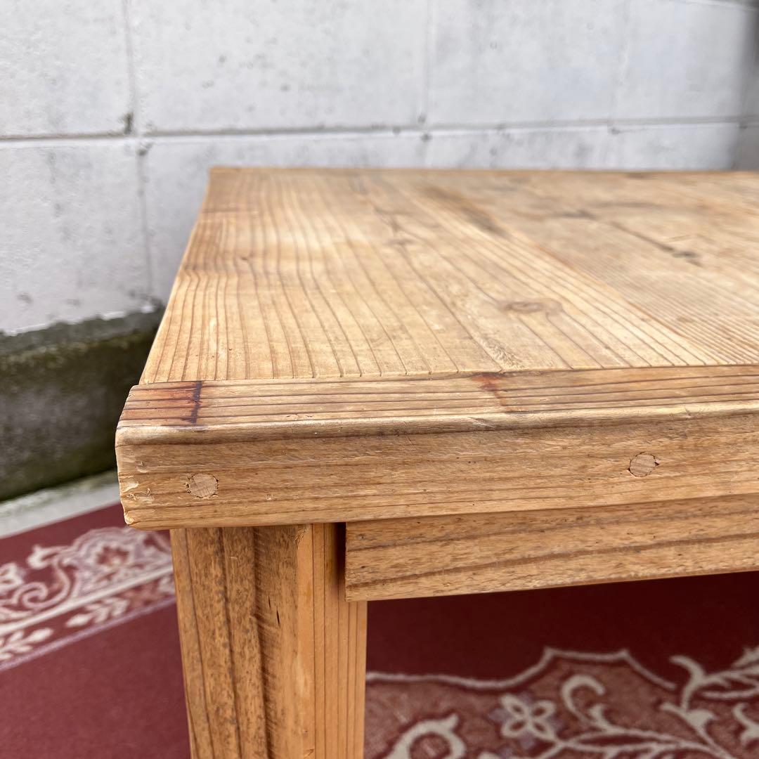 古家具 木製無垢材◾️古材天板 折り畳みテーブル コーヒーテーブル サイドテーブル