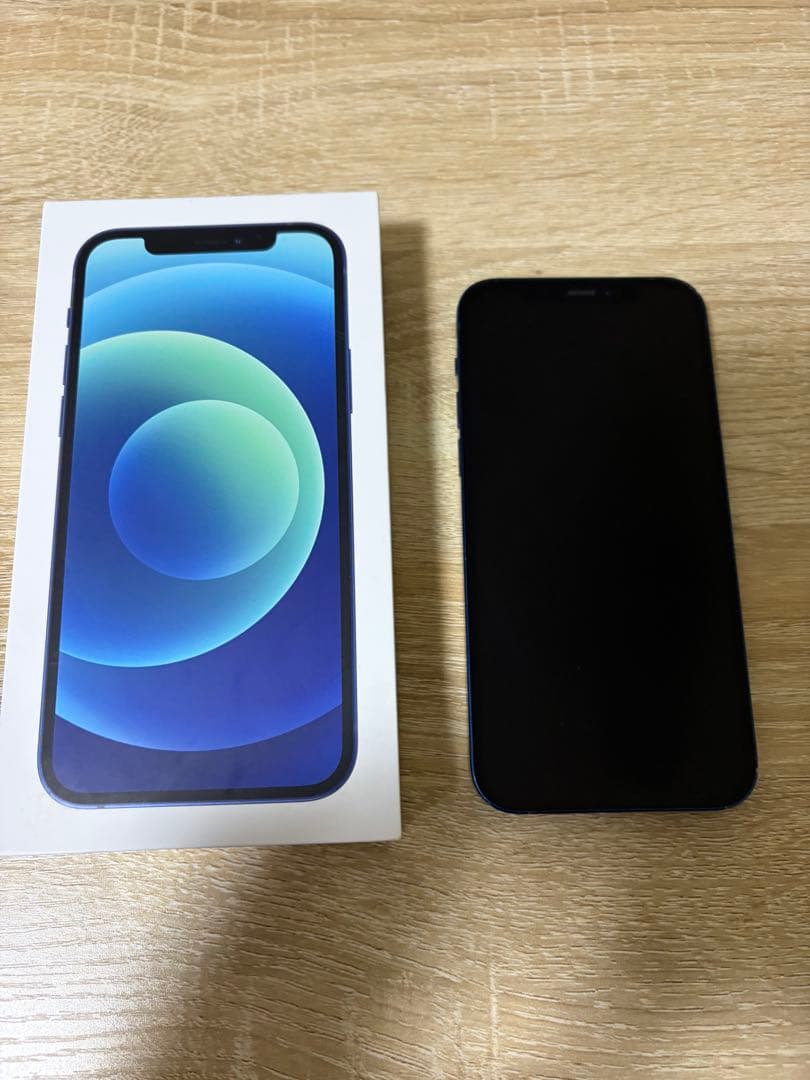 iPhone12 64GB 充電78% ブルー　箱付き　iFaceケース