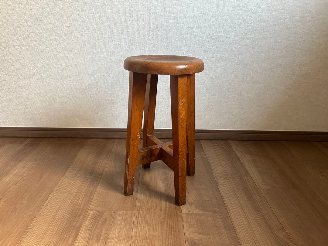 希少　刻印あり　丸椅子　スツール　アンティーク　ヴィンテージ　レトロ　尚絅女学院