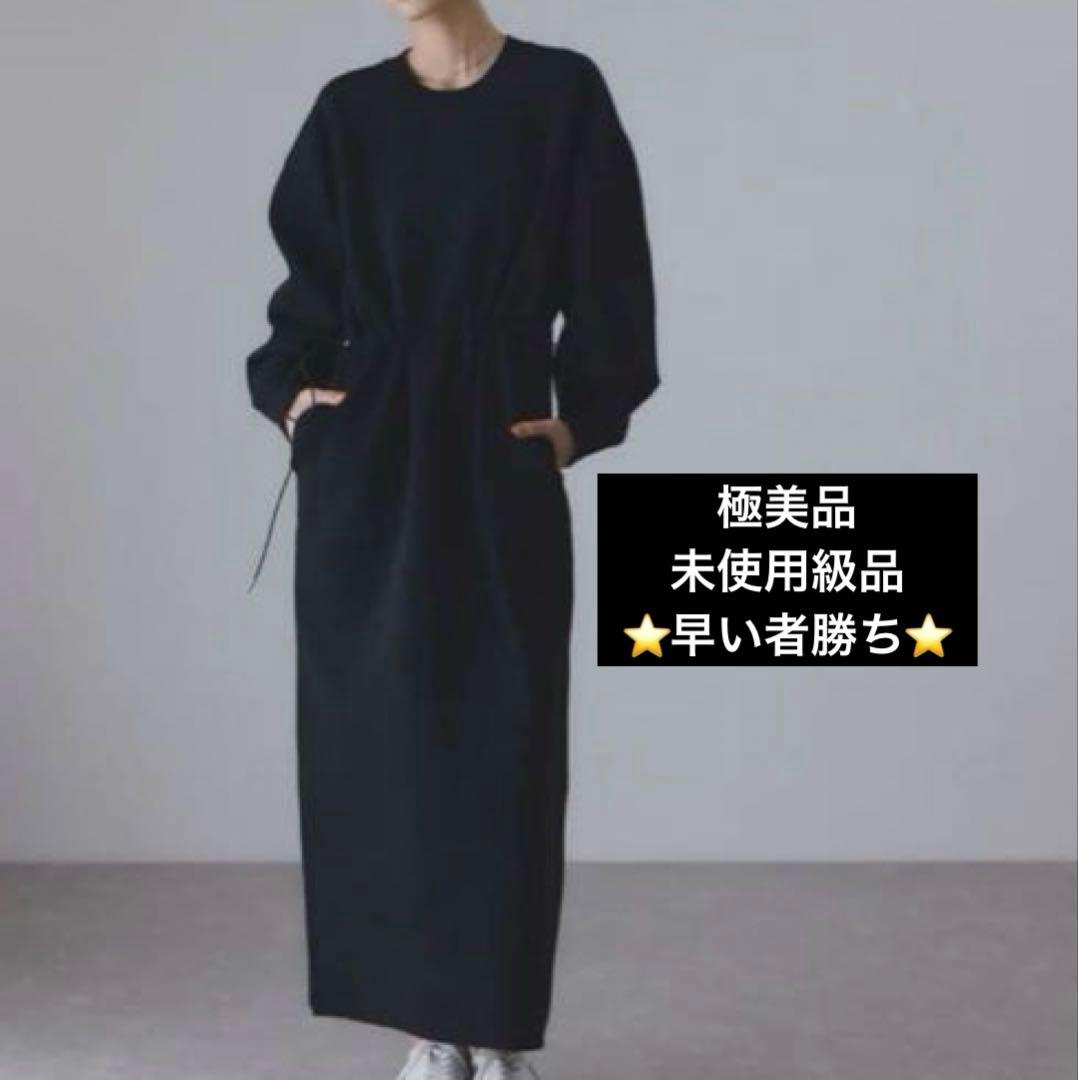 ADAM ET ROPE' FEMME フォルムニットワンピース ブラック　F