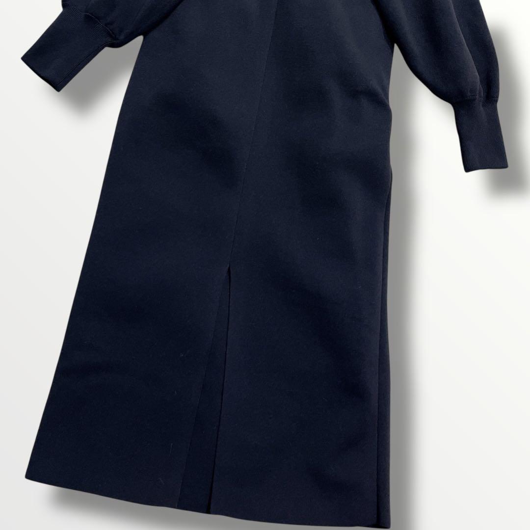 ADAM ET ROPE' FEMME フォルムニットワンピース ブラック　F