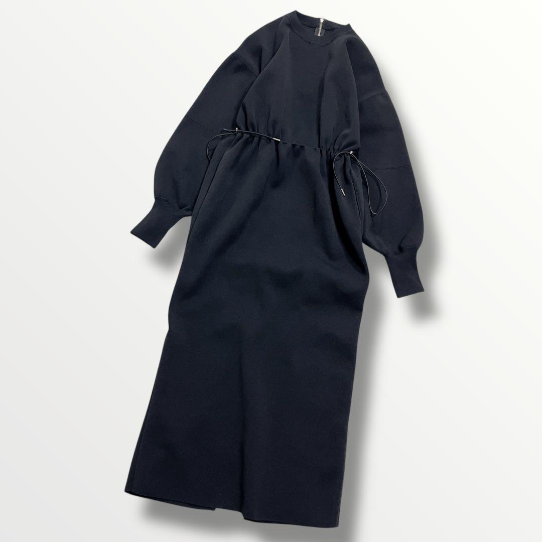 ADAM ET ROPE' FEMME フォルムニットワンピース ブラック　F