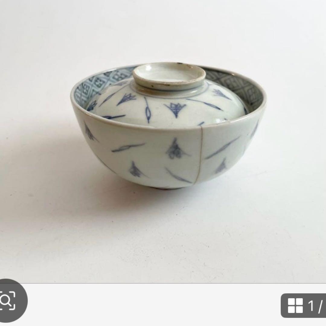 金継ぎ用　骨董　アンティーク　古伊万里　色絵　鯉　魚　お碗　茶碗　金繕い　金直し