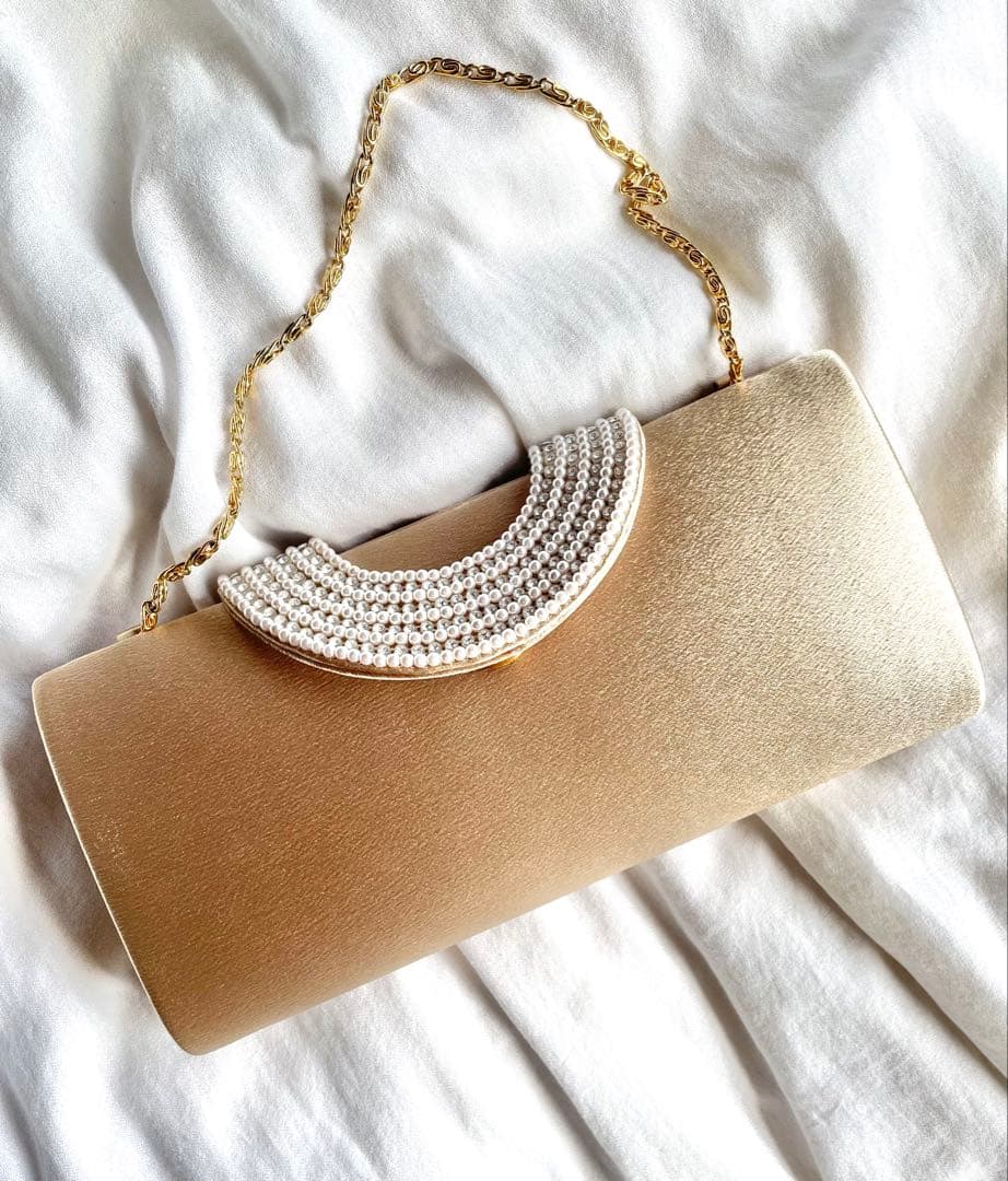 ◉一部金具以外美品◉ 東京ソワール 2wayベージュパーティーバッグ