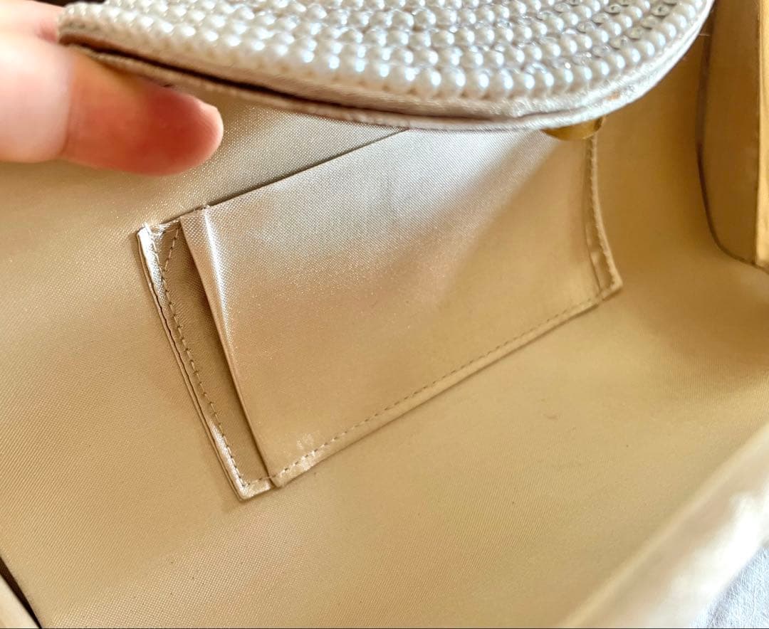 ◉一部金具以外美品◉ 東京ソワール 2wayベージュパーティーバッグ