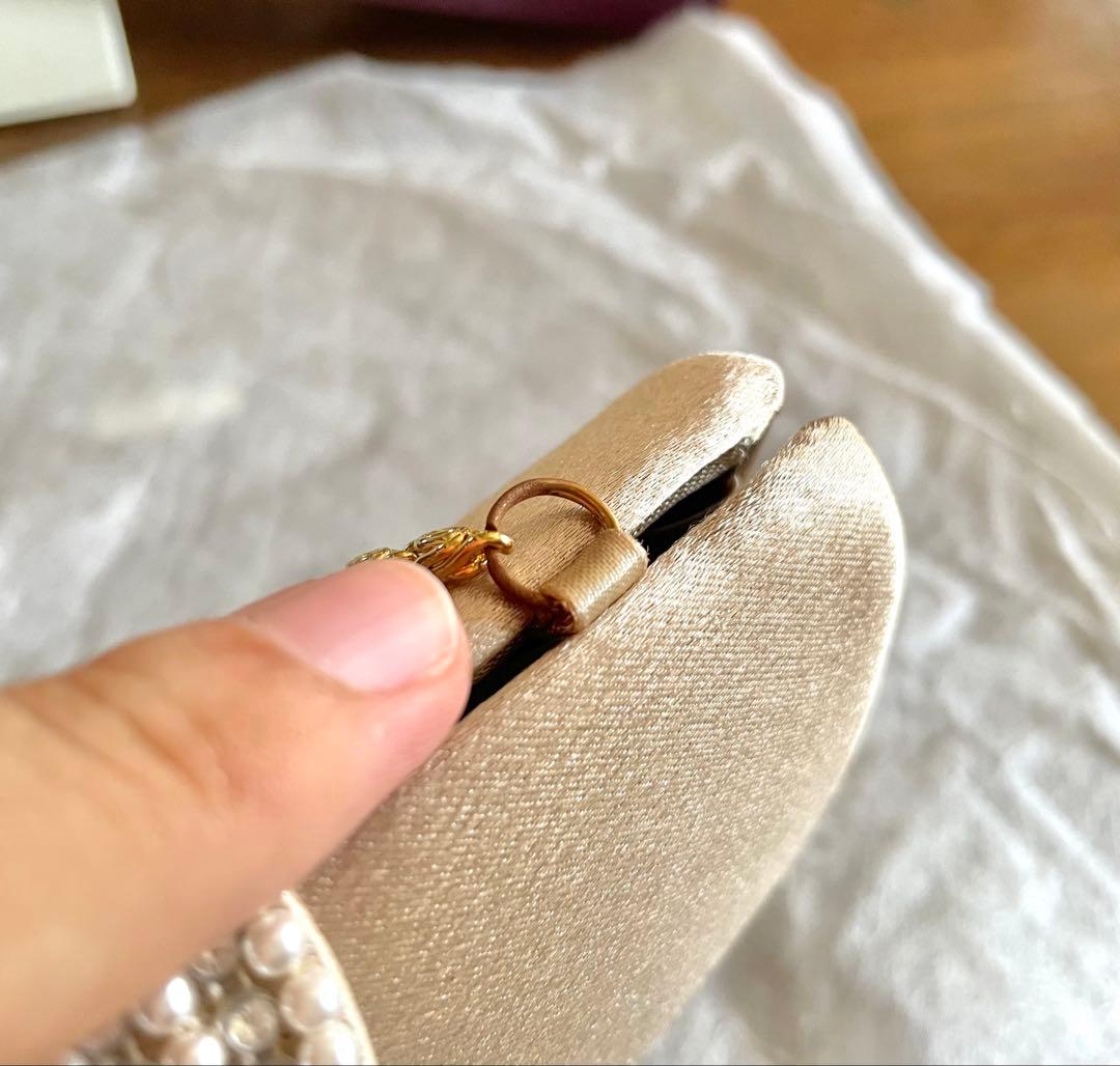 ◉一部金具以外美品◉ 東京ソワール 2wayベージュパーティーバッグ