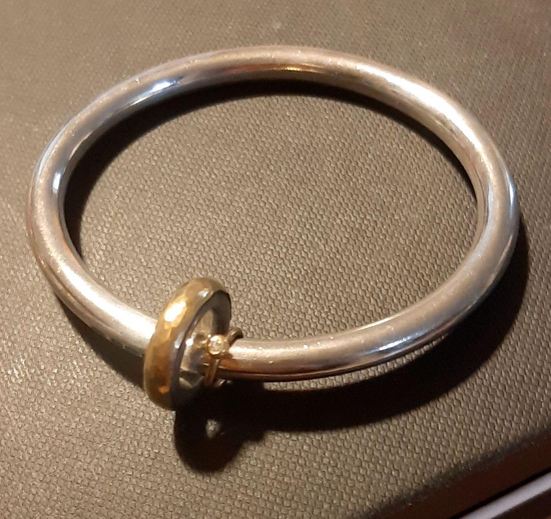 稀少 マルコムベッツ バングル シルバー 22kリング、ミニリングダイヤ付