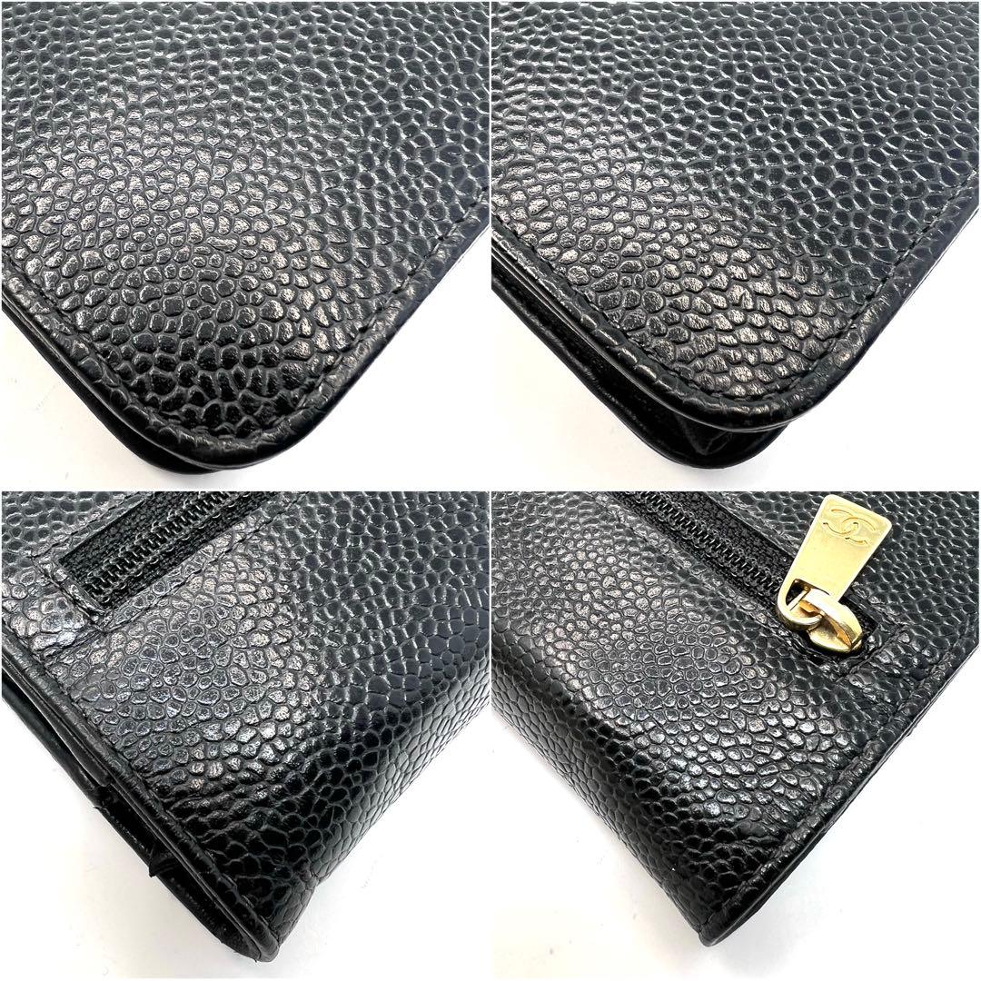 CHANEL シャネル キャビアスキン デカココ チェーンウォレット 長財布