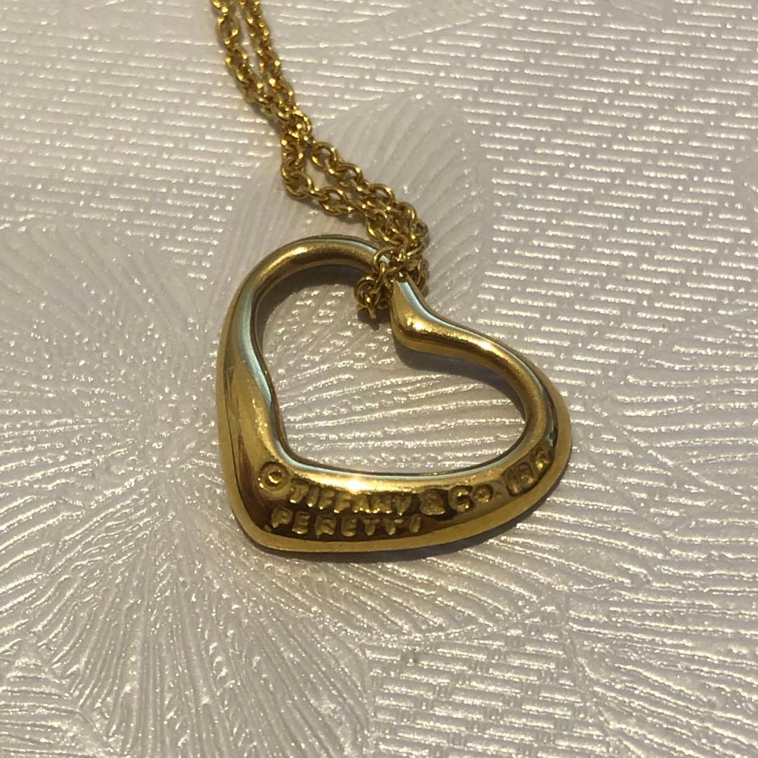 K18ティファニーオープンハートネックレス　67H2512