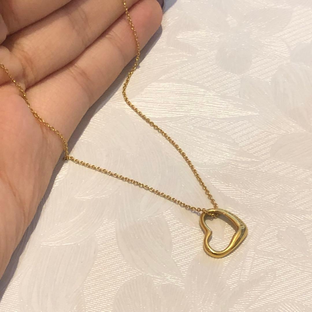 K18ティファニーオープンハートネックレス　67H2512