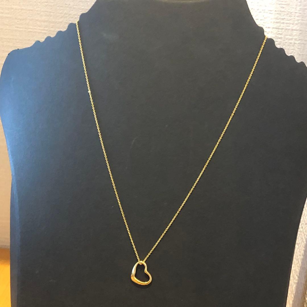 K18ティファニーオープンハートネックレス　67H2512