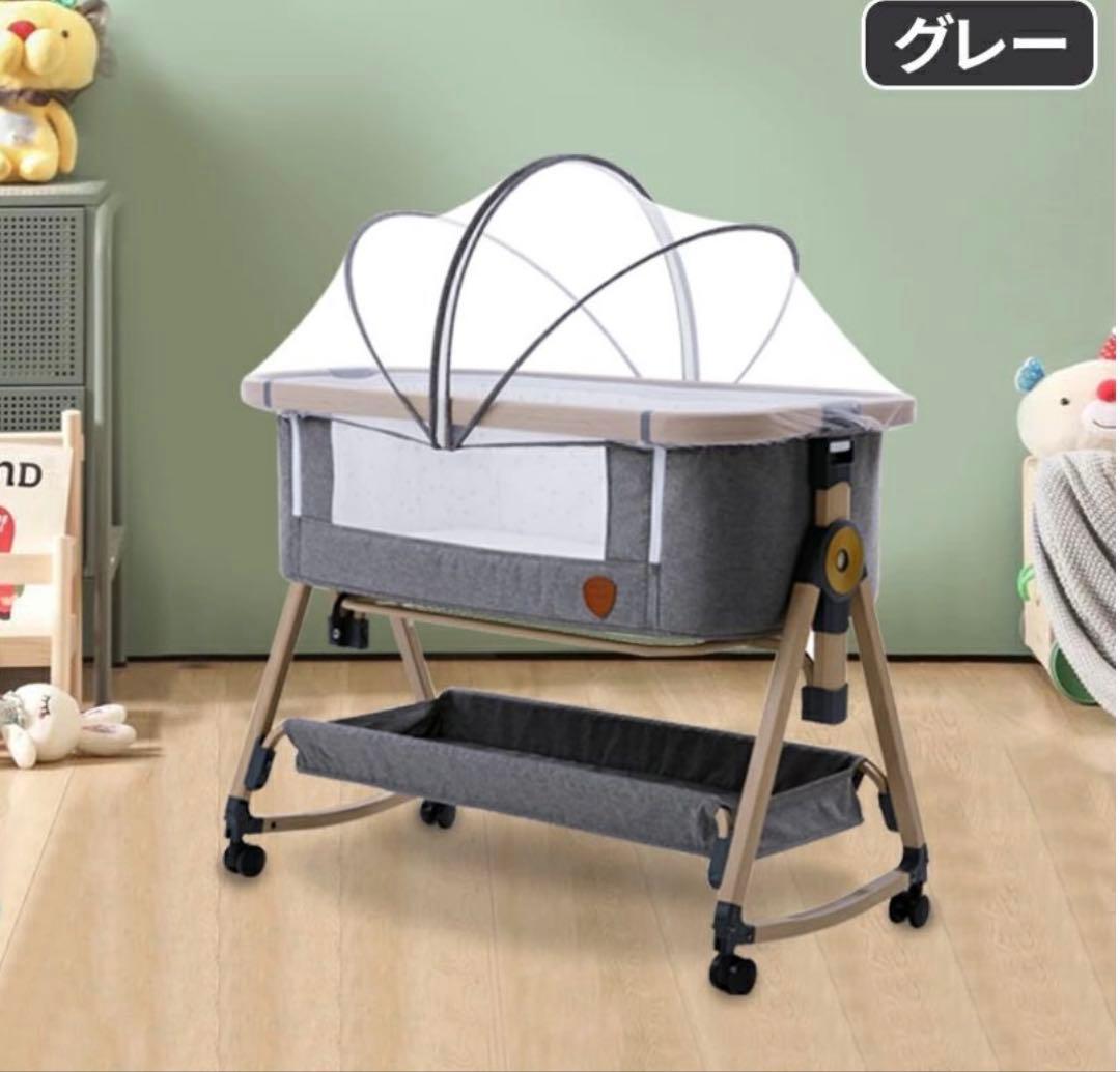 HZDMJ ベビーベッド 2024年モデル　グレー
