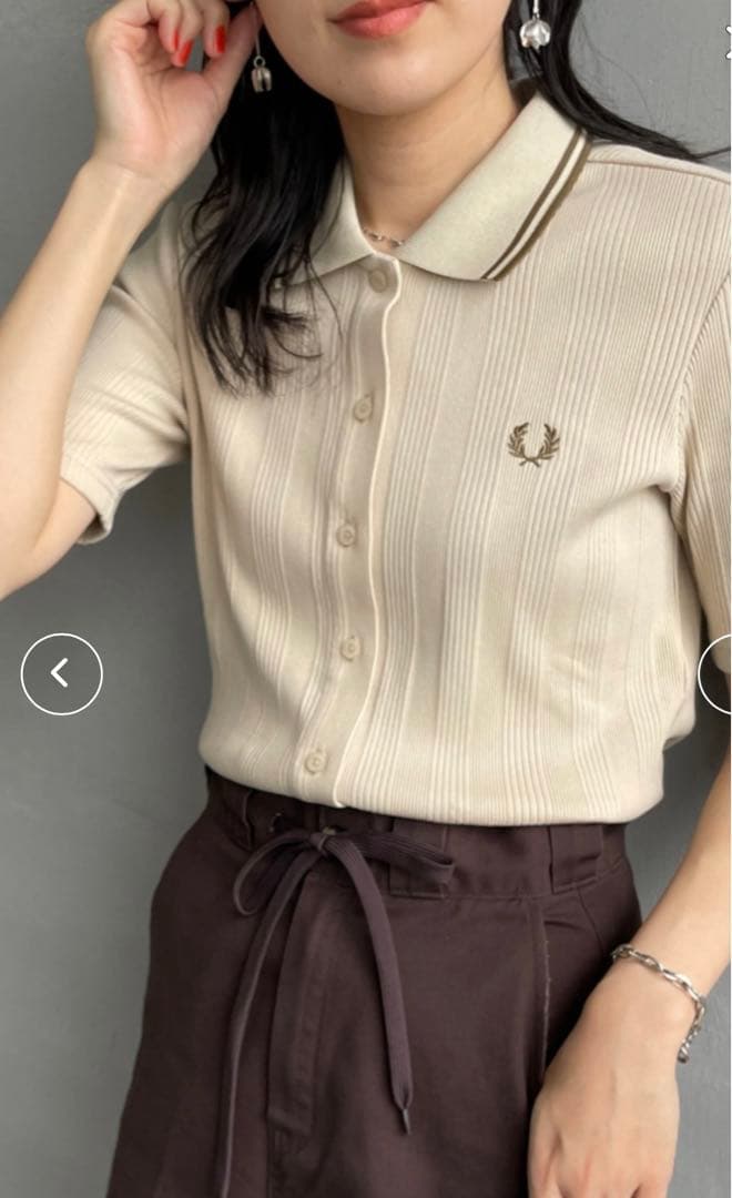 FRED PERRY 別注 ツインティップライン リブポロシャツ