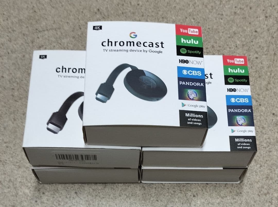 Google Chromecast 4K ストリーミングデバイス（5個セット）