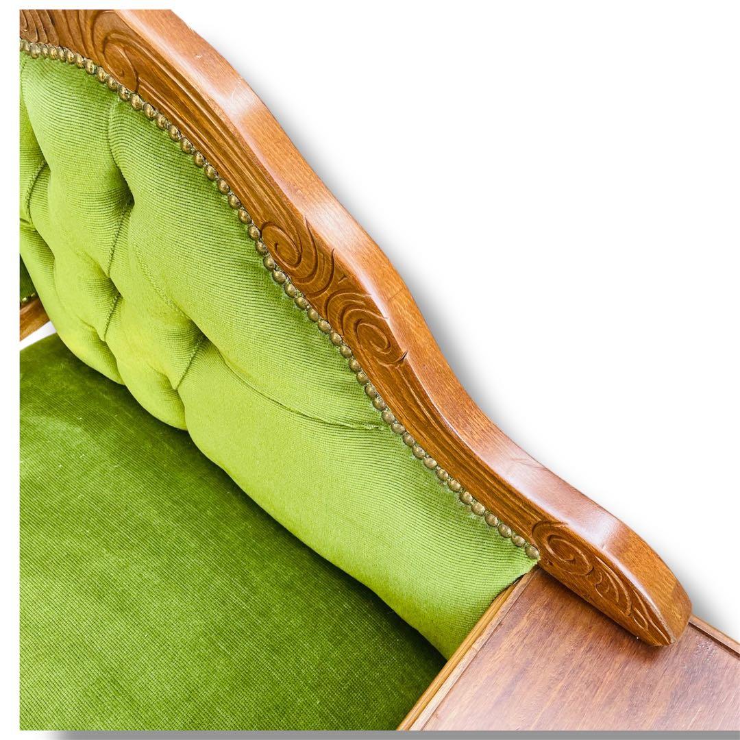 希少色・猫脚✨豪華アンティーク テレフォンベンチ✨ グリーン 英国調 飾り台