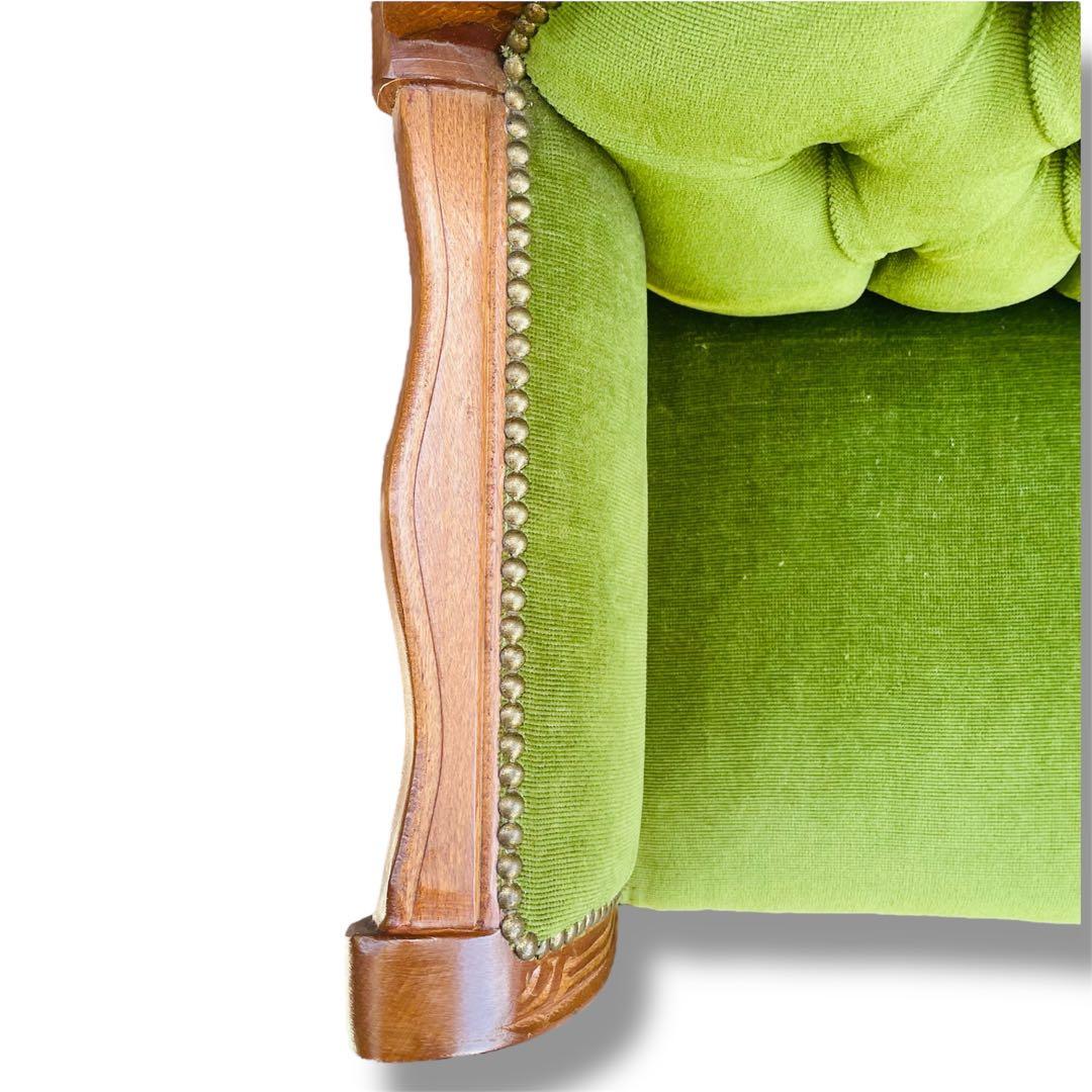 希少色・猫脚✨豪華アンティーク テレフォンベンチ✨ グリーン 英国調 飾り台