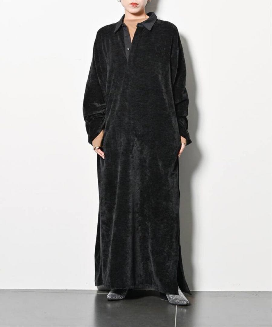 CITYSHOP ポロシャツワンピース　黒　ロングワンピース　シティーショップ