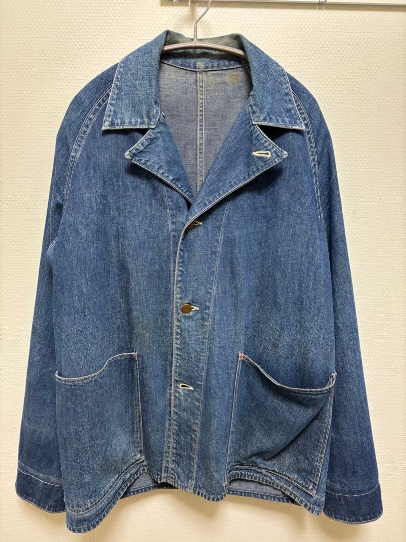 40s ヴィンテージ デニムカバーオール 大戦期〜戦後 / 2ポケット