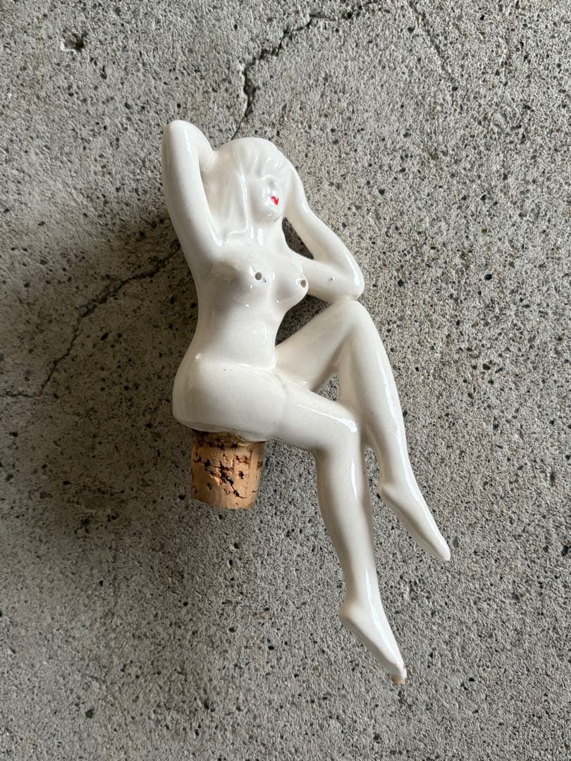 【希少】50年代ピンナップデキャンタ　陶器　ヴィンテージ　ミッドセンチュリー