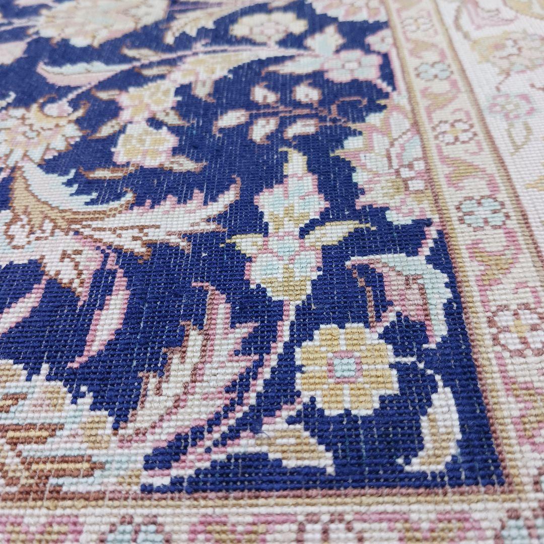 Y3181 トルコ カイセリ絨毯 シルク100% 手織り 93×63㎝