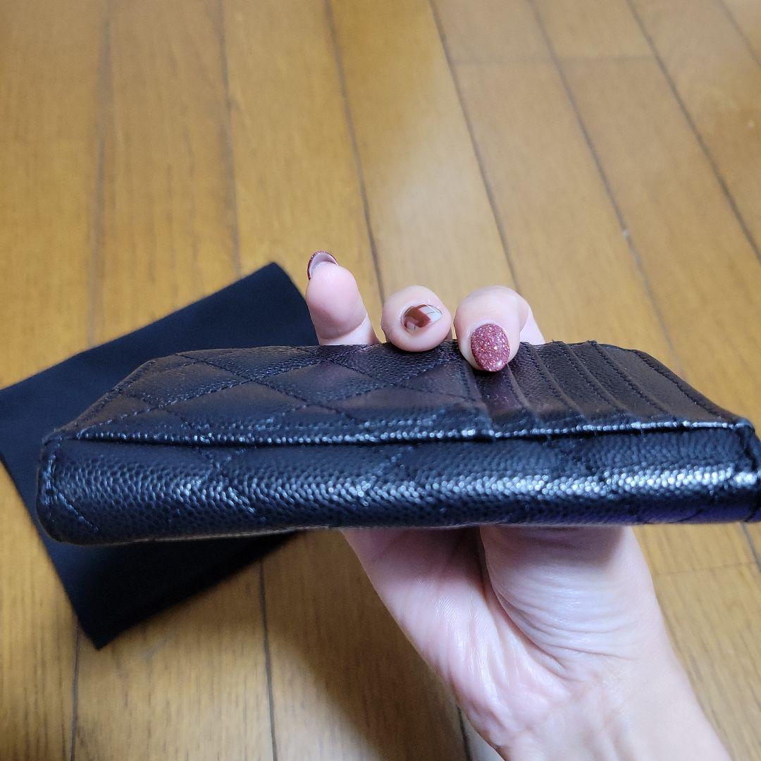 CHANEL　キャビアスキン　フラグメントケース　カードケース　財布　マトラッセ