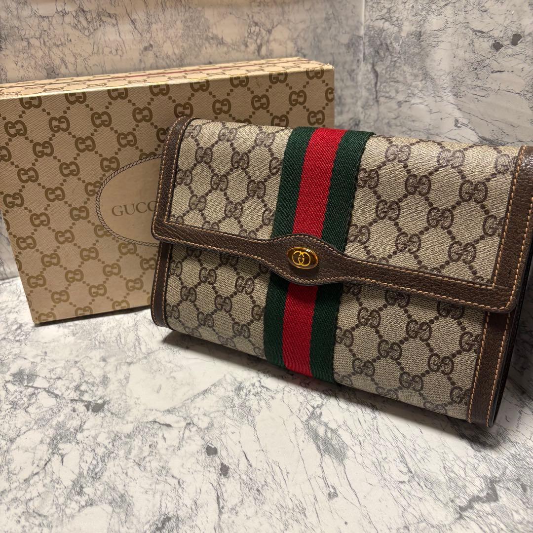 美品　GUCCI クラッチバッグ シェリーライン オールドグッチ　セカンドバッグ