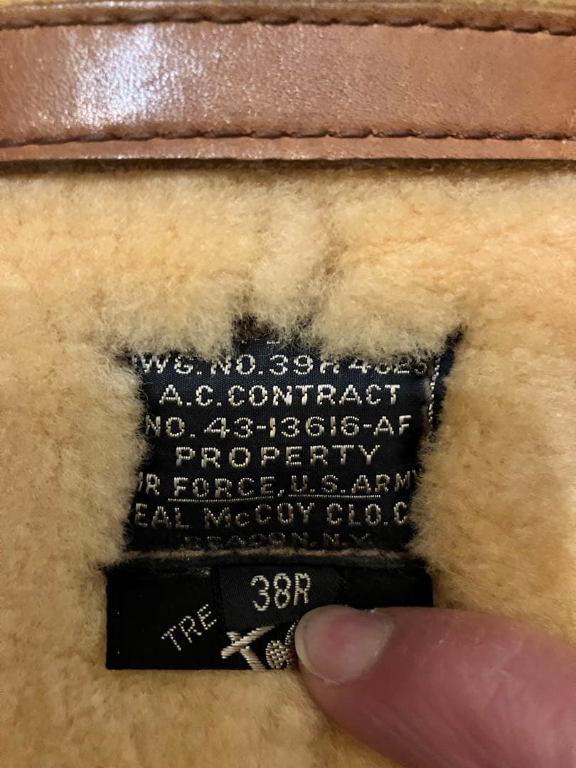 希少　旧THE REAL McCOYS B-6フライトジャケット　サイズ38R