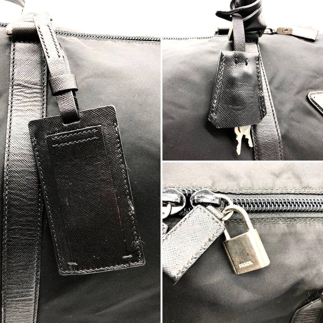 ✨美品✨プラダ ボストンバッグ 2way 三角ロゴ カデナ 大容量 ナイロン 黒