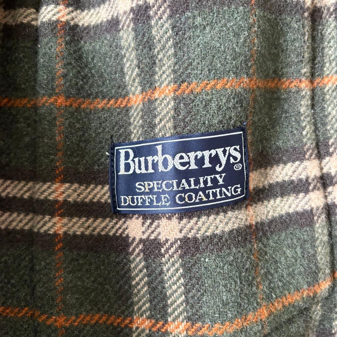 【美品✨】バーバリー　ダッフルコート　カーキ　オリーブグリーン　ウール　チェック