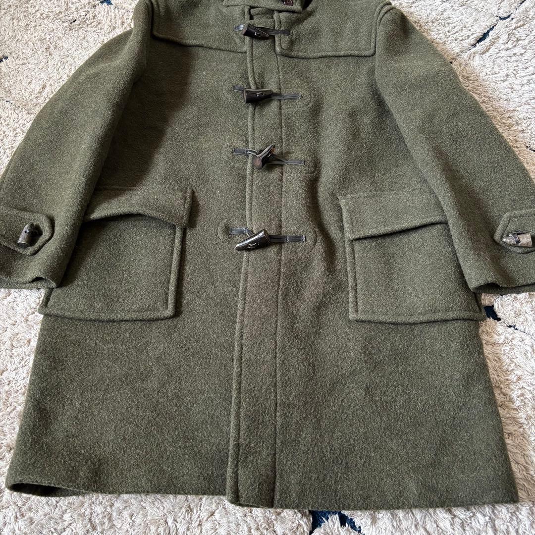 【美品✨】バーバリー　ダッフルコート　カーキ　オリーブグリーン　ウール　チェック