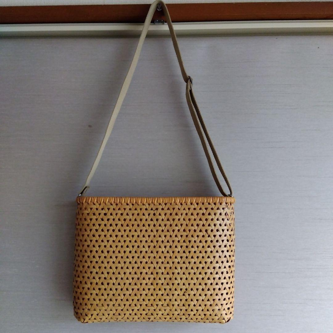 大分　別府　竹細工　作家物　亀甲編み　籠バッグ