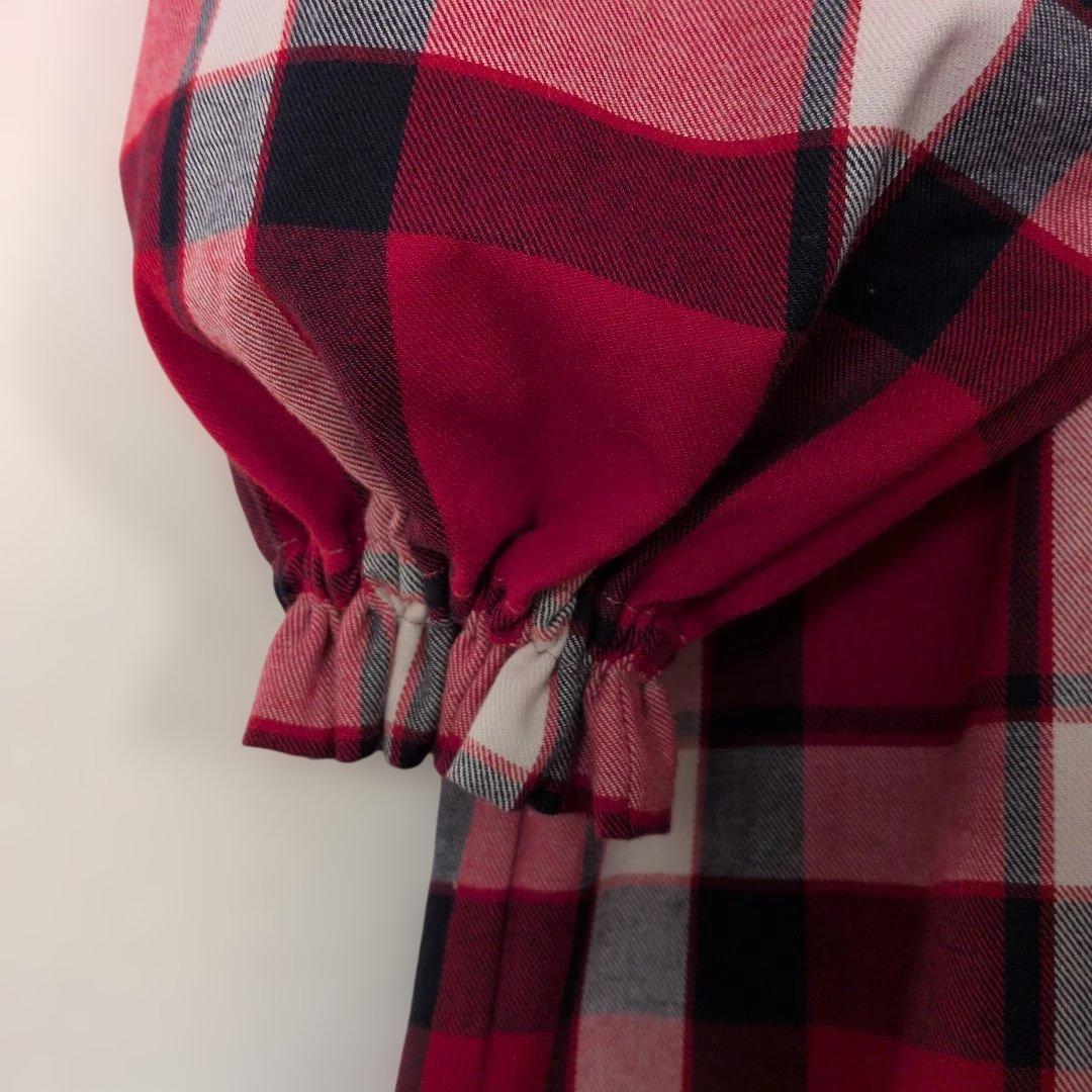 ハンドメイド　裏起毛の暖かロングワンピース＆フード付マフラー