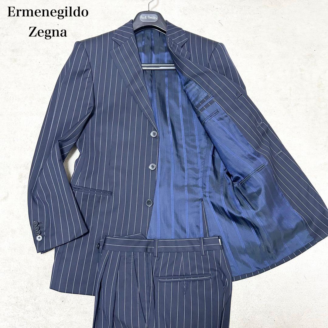 美品　エルメネジルドゼニア　スーツセットアップ　チョークストライプ　ス・ミズーラ