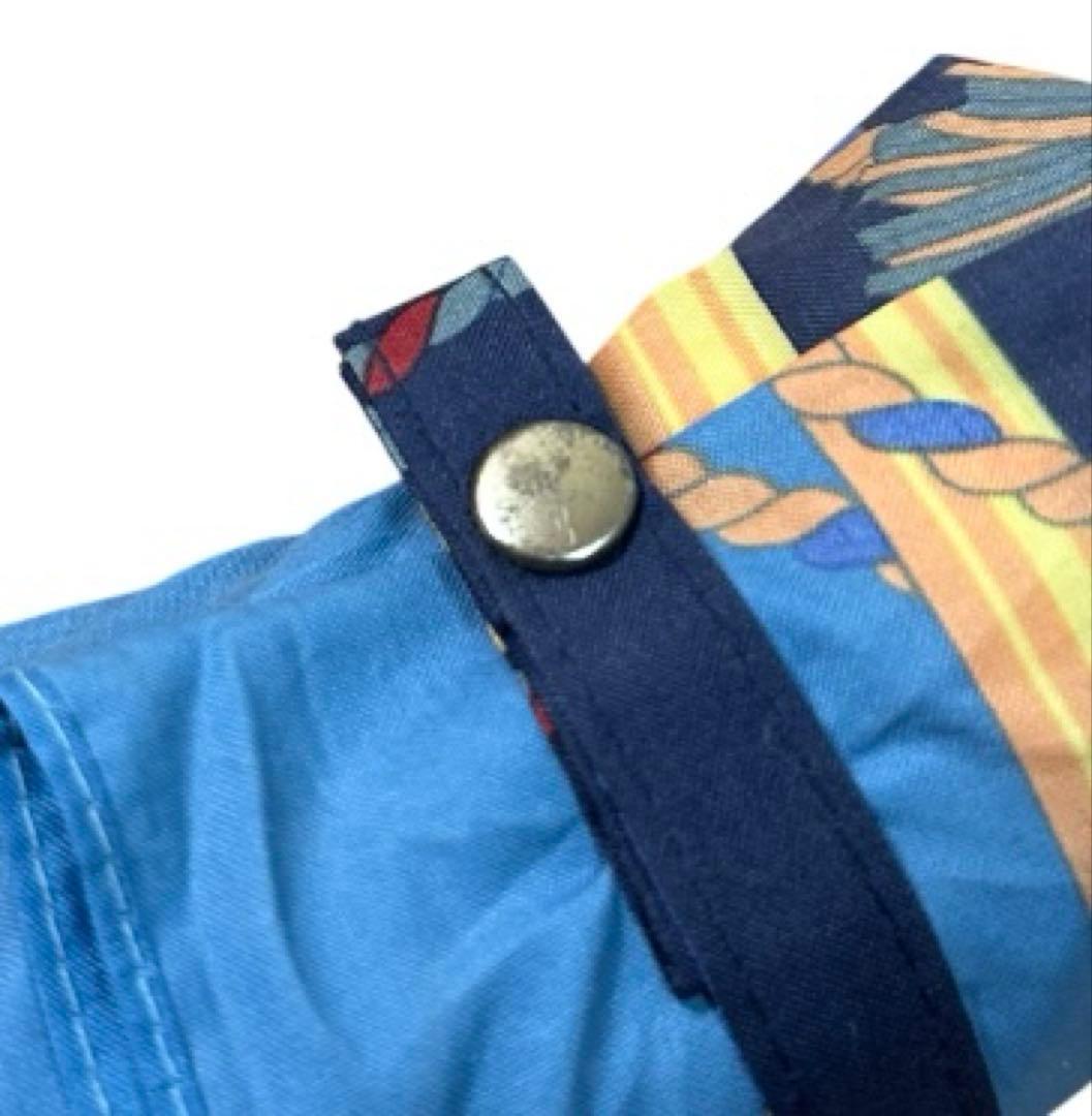 【美品】MANIPURI マニプリ 晴雨兼用　折り畳み傘 タッセル柄 ネイビー