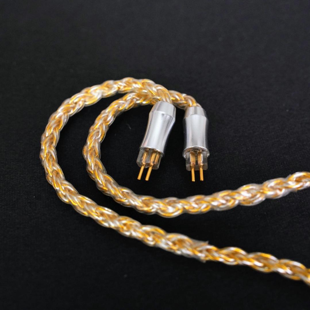 【1点のみ】16芯 超希少 銀線＆金線撚り合わせ 0.78 2ピン/3.5mm