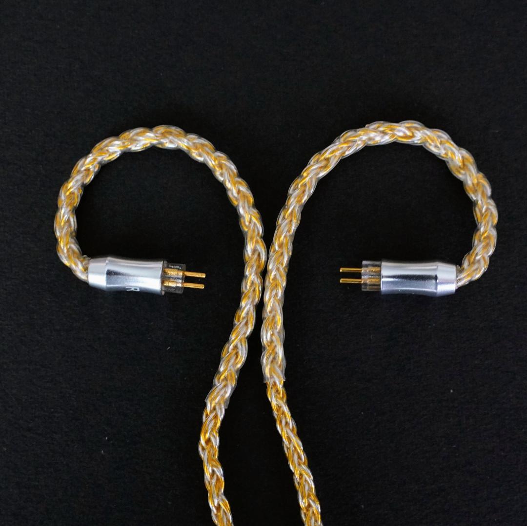 【1点のみ】16芯 超希少 銀線＆金線撚り合わせ 0.78 2ピン/3.5mm