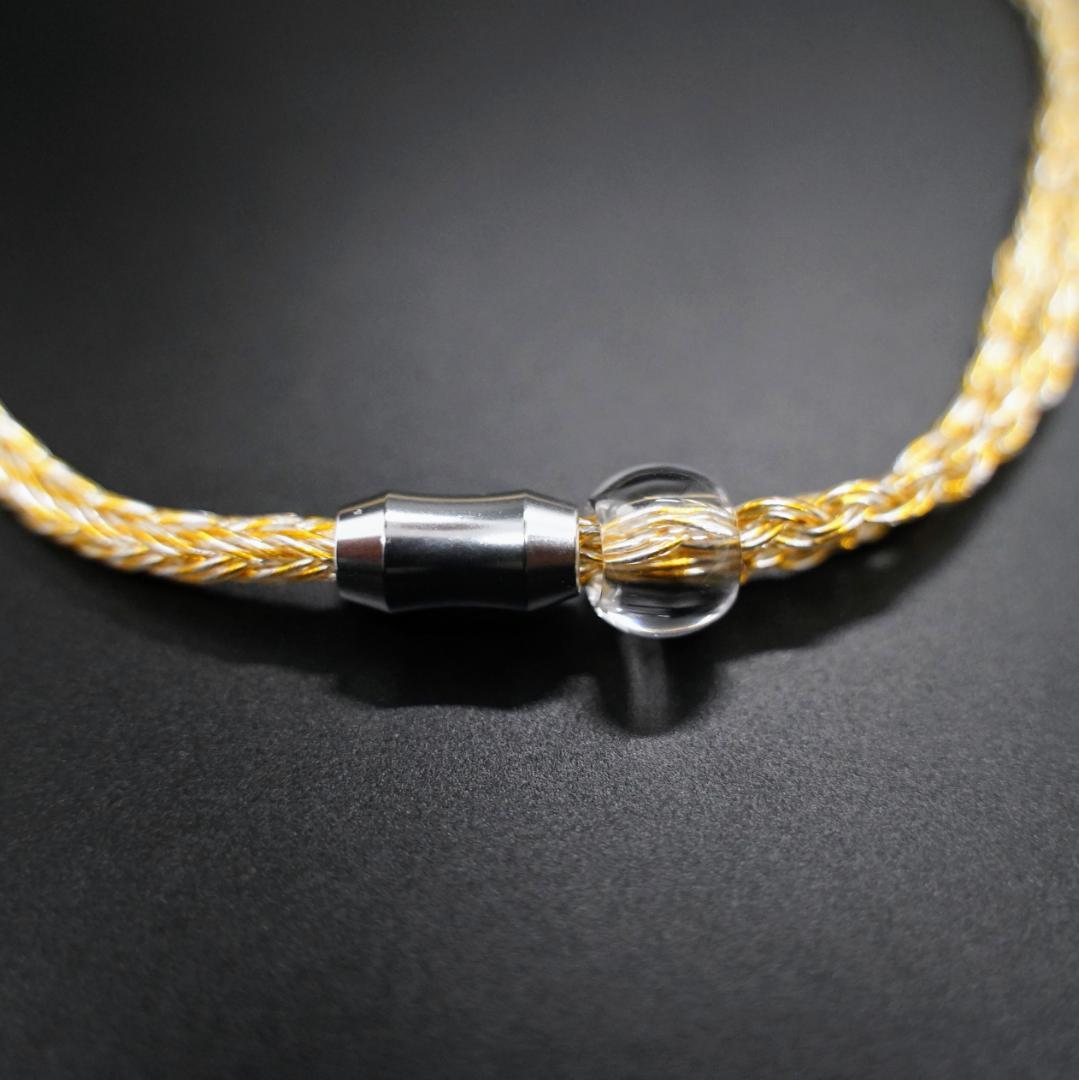 【1点のみ】16芯 超希少 銀線＆金線撚り合わせ 0.78 2ピン/3.5mm