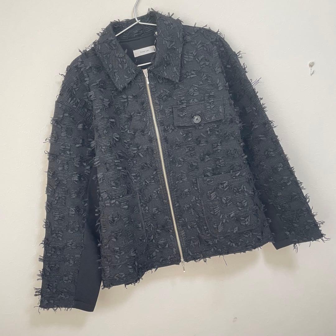 エイミーロウ リボンジャガード ツィードボンディング ジップジャケット93