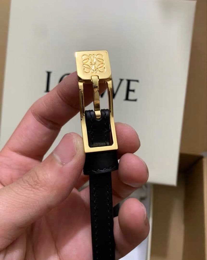 LOEWE ロエベ レザー ベルト（ブラック＆イエロー）