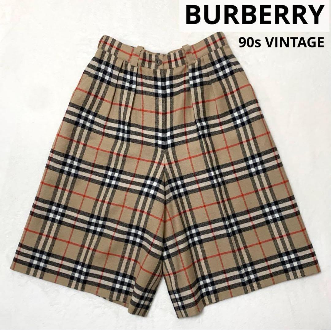 未使用級 VINTAGE BURBERRY ノバチェック キュロットパンツ