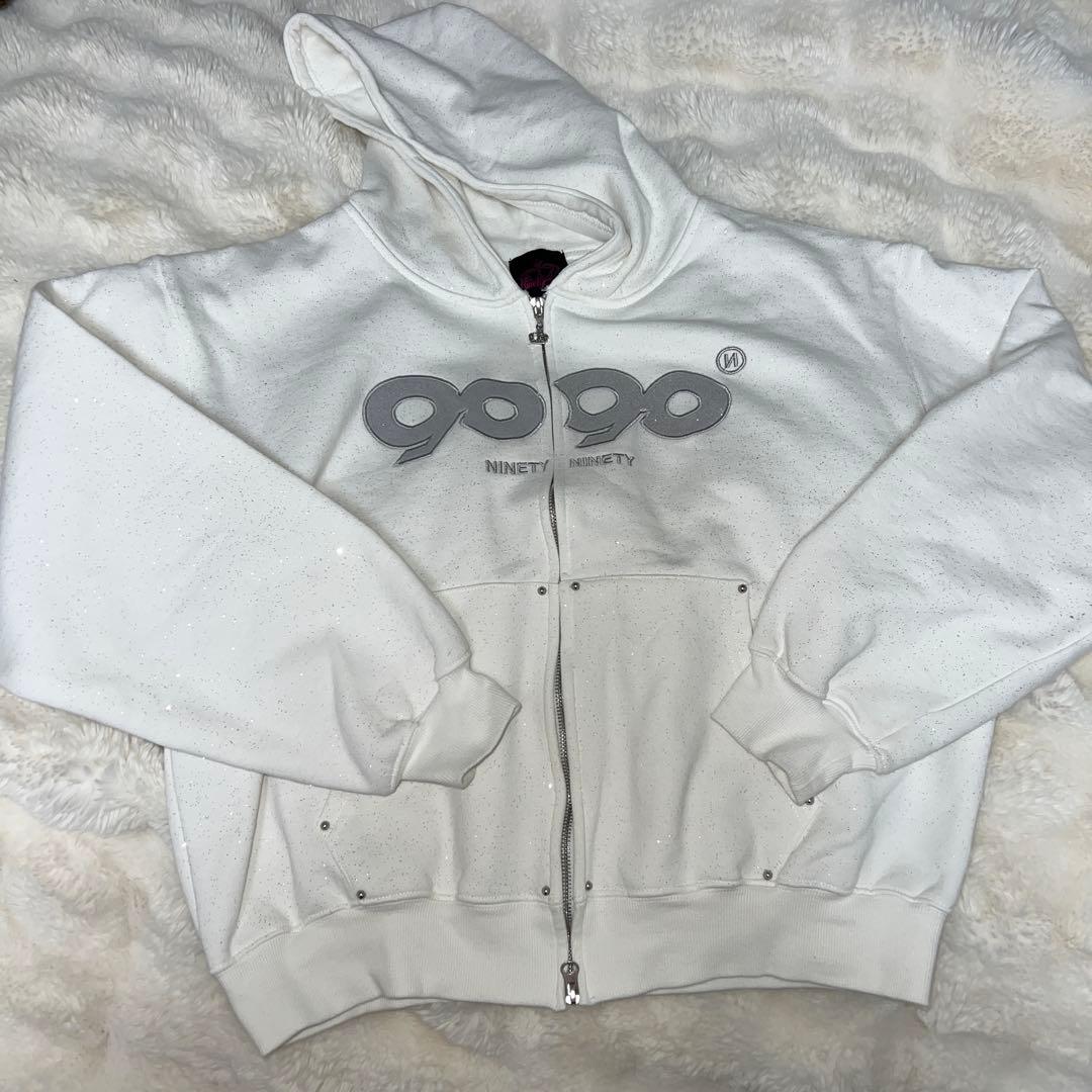 トップス 9090 girl OG Logo Glitter Hoodie