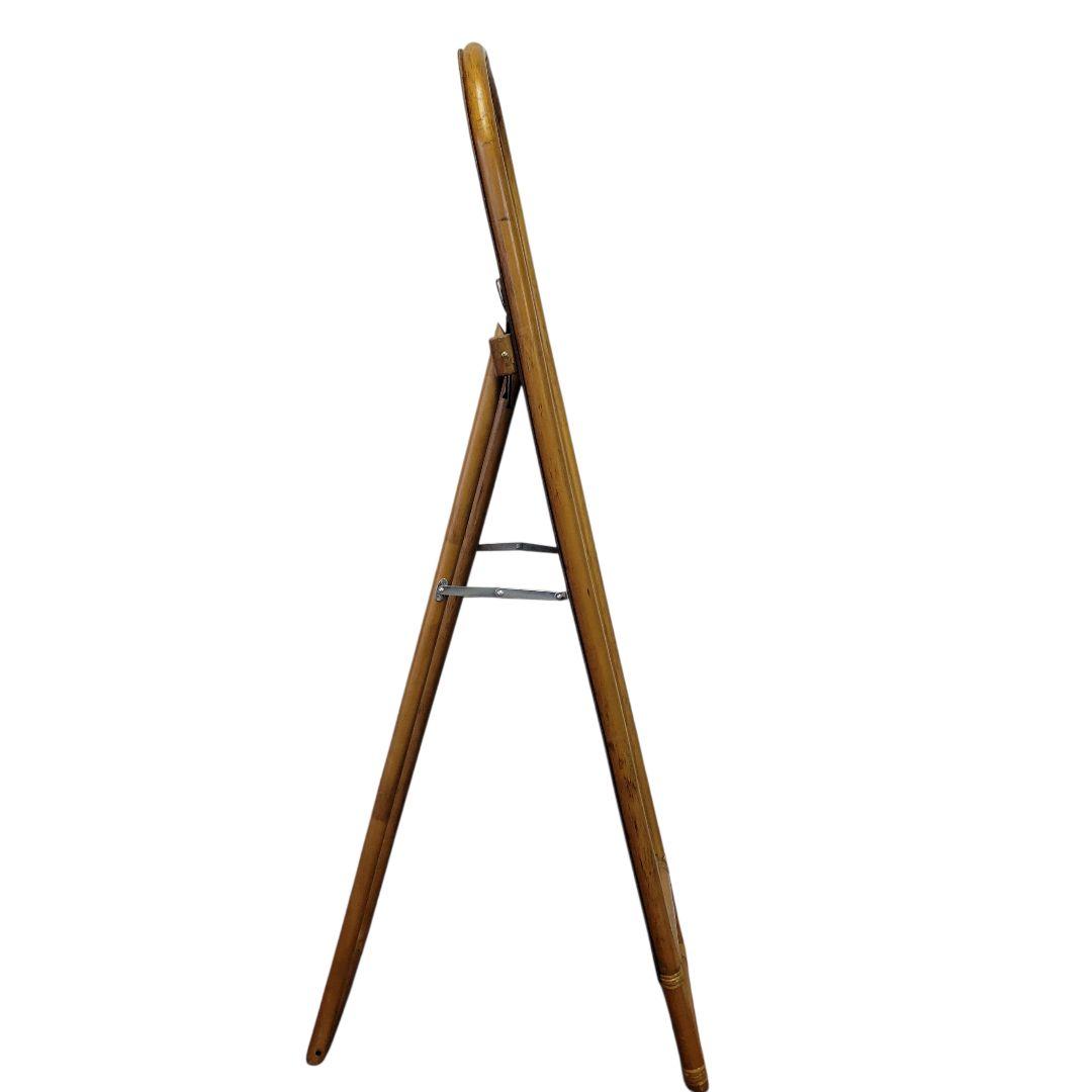 【希少】80s ヴィンテージ BLUASTRA ラタン スタンド ミラー 姿見