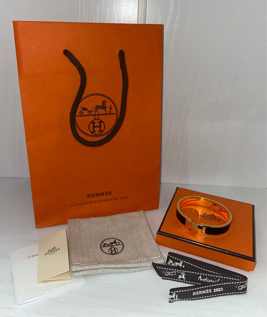 エルメス エナメルブレスレット クリック 箱付き